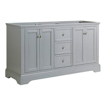 Fresca Windsor 60" Traditional Wood Bathroom Cabinet in Textured Gray
