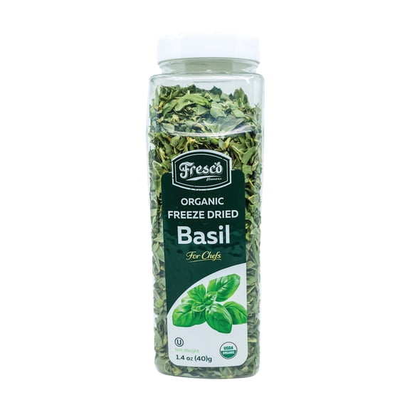Fresco Flavors Basil Leaves, Organic Freeze Dried, Bulk 3 Pack, 3 x 1.41 oz Jugs