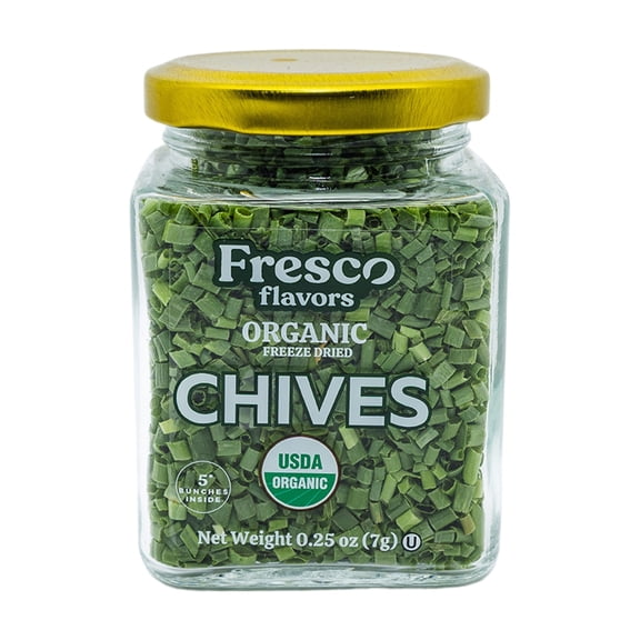 Fresco Flavors Chives, Organic Freeze Dried, 0.25 oz Glass Jar