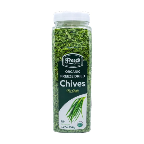 Fresco Flavors Organic Freeze-Dried Chives for Chefs, 1.27 oz Jug