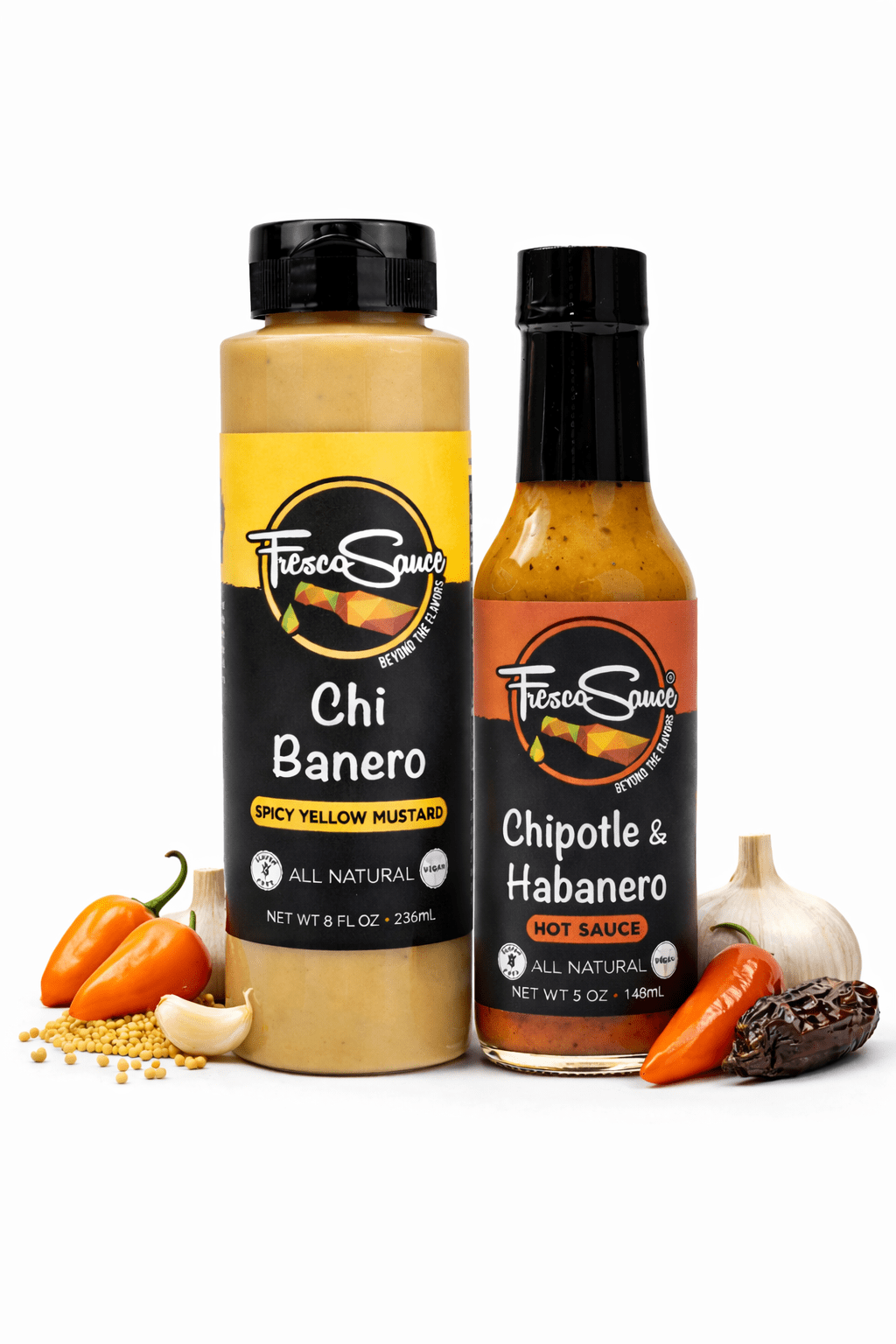 Habanero Duet - Mustard and Hot Sauce 2 Pack by Fresco Sauce