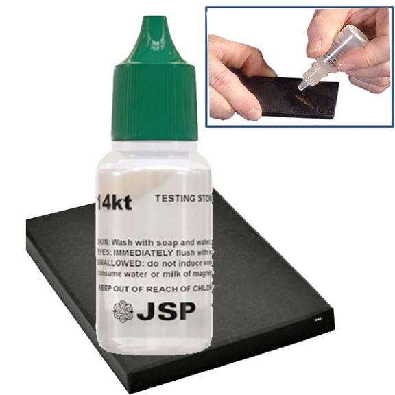 14k Gold Acid Testing Solution & Scratch Test Stone 2"x1-1/2" Kit USA