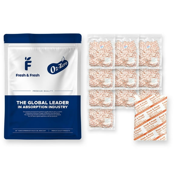 Fresh & Fresh (1500 Packet) 100cc Premium Oxygen Absorbers Packets for Food Storage (10 Bag of 150 Packet) - For Long Term Food Storage, Vacuum Sealed, ISO 9001 Certified Facility Manufactured