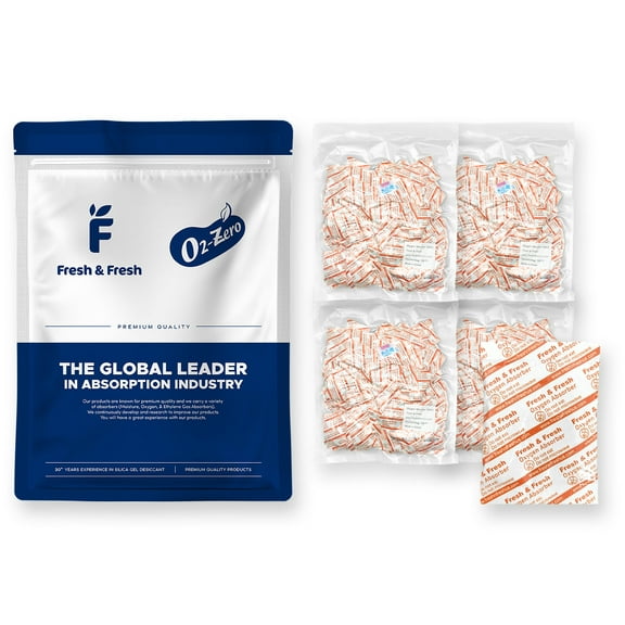 Fresh & Fresh (600 Packet) 100cc Premium Oxygen Absorbers Packets for Food Storage (4 Bag of 150 Packet) - For Long Term Food Storage, Vacuum Sealed, ISO 9001 Certified Facility Manufactured