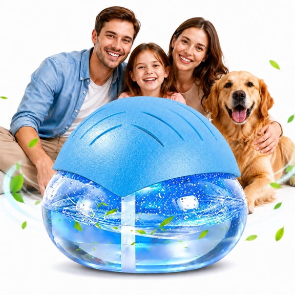 Fresh Air Revitalizer Diffuser – Water-Based Air Purifier & Aromatherapy LED Humidifier, Atmospheric Water Generator from Air, Rainbow Air Washer with LED Night Light,blue