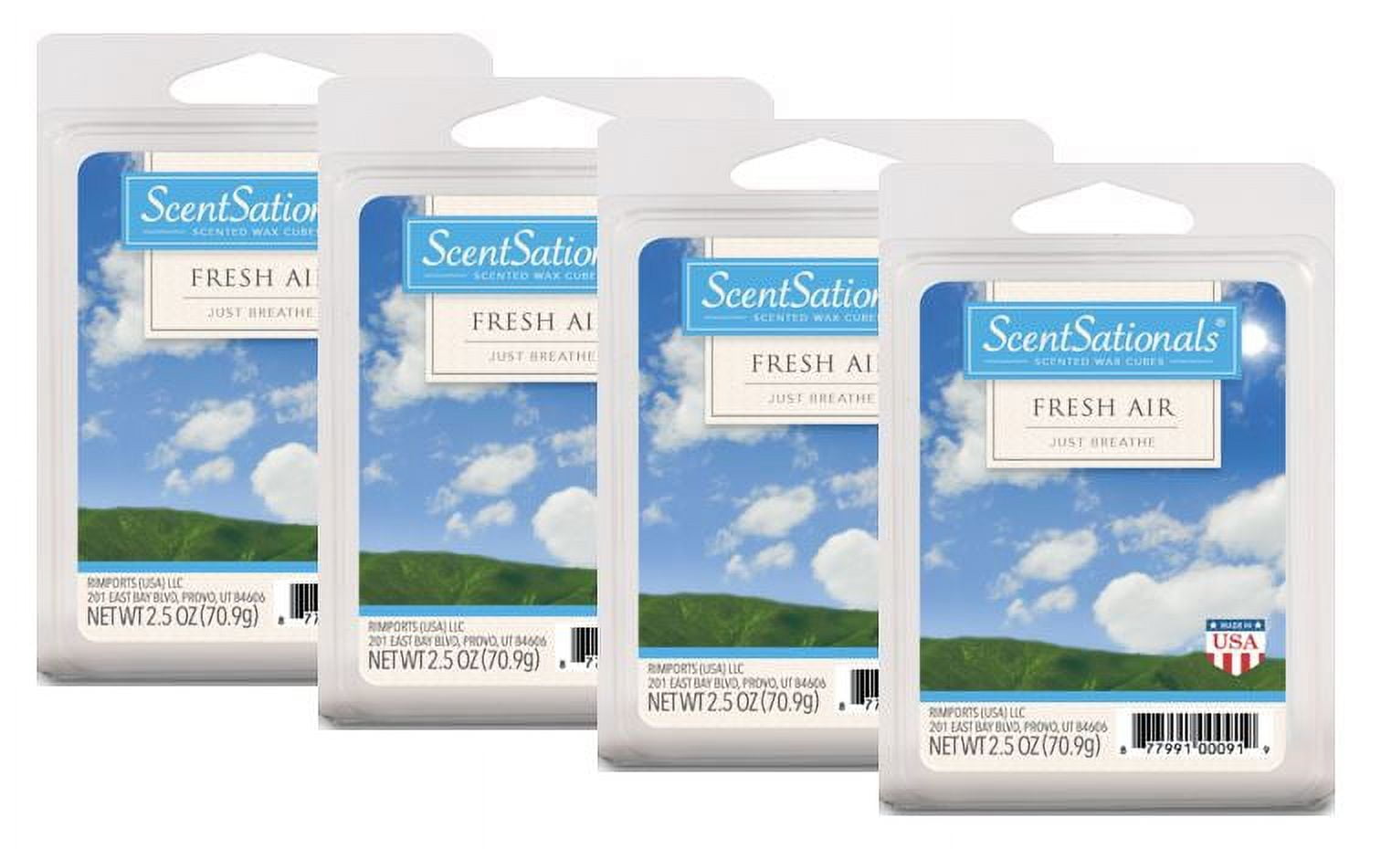 Fresh Air Scented Wax Melts, ScentSationals, 2.5 oz (4-Pack)