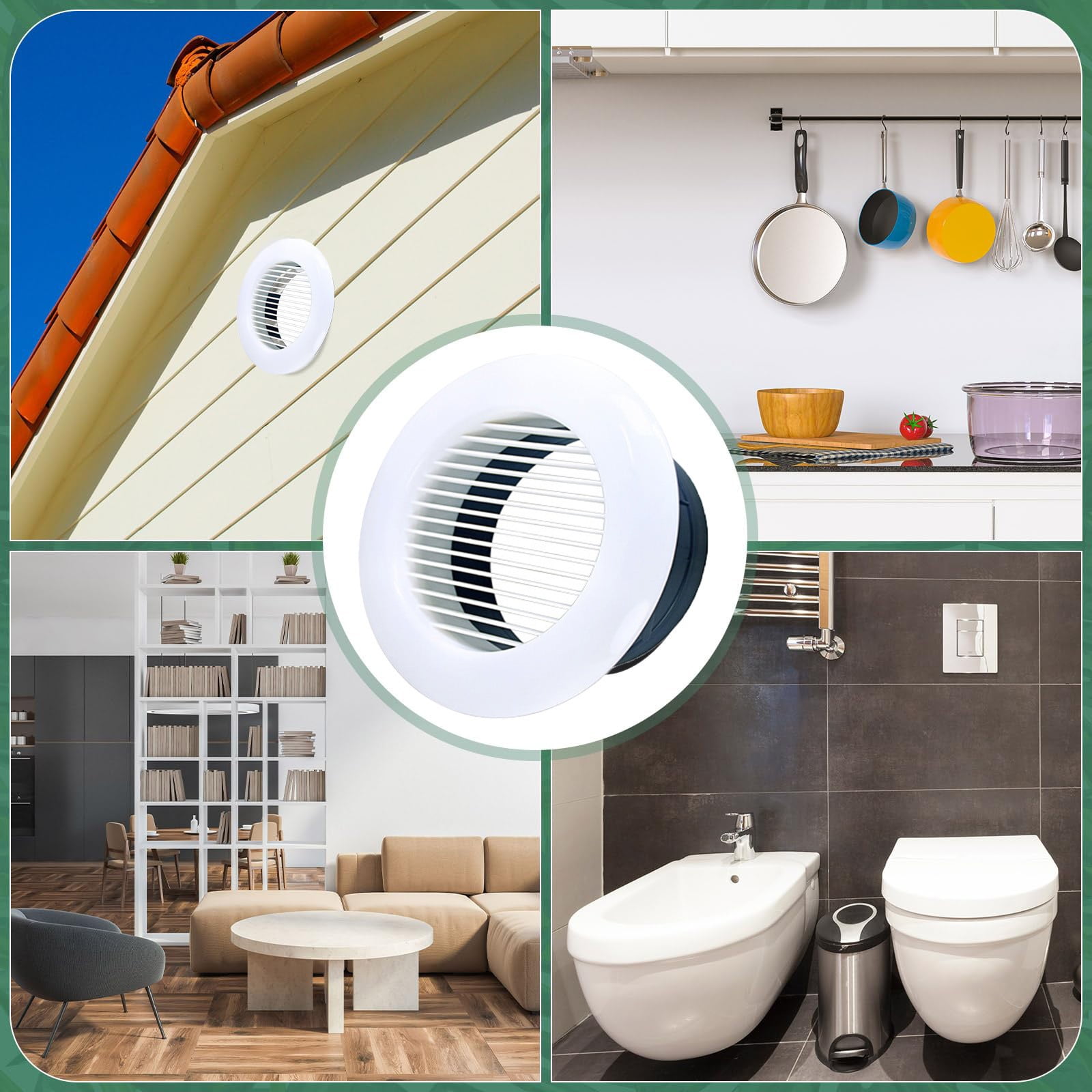 Fresh Air System ABS Straight Louvered Air Vents For Ventilation System