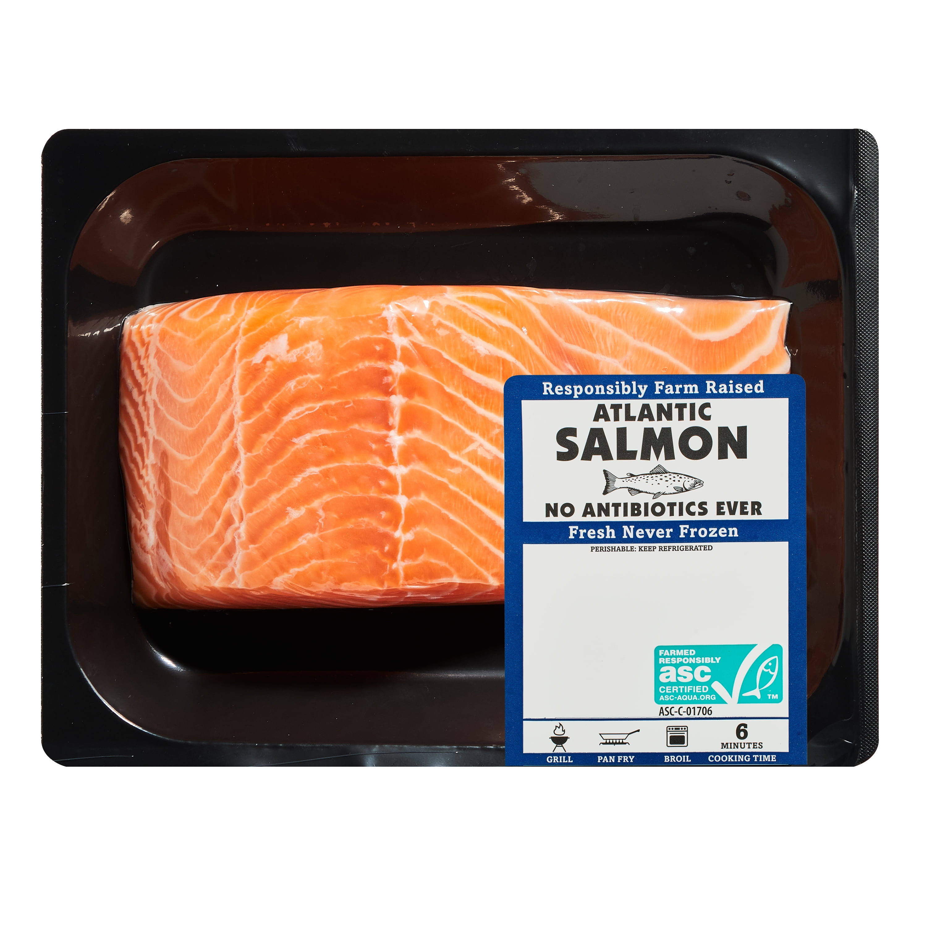 Fresh Antibiotic Free Atlantic Salmon Portions, 0.70 1.1 lb. Whole