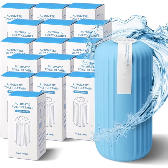 Fresh & Fresh Automatic Toilet Bowl Cleaners(Sky Blue) - 16 Bottles(UPTO 2500 FLUSHES/Bottle),Commercial and Residential Toilet Cleaner 3-4 MONTH Lasting Toilet Bowl Cleaner Bottle