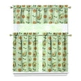 thumbnail image 1 of Fresh Avocado Print Kitchen Curtains Set, Tier and Valance with Cute Green Fruit Pattern, Healthy Aesthetic Illustration Curtains for Kitchen or Nursery Window, 1 of 6