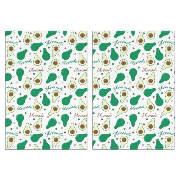 Fresh Avocado Print Kitchen Towels Set of 2, Super Absorbent Dish Cloths - Healthy Fruit Pattern Towels for Baking, Cooking and Farmhouse Kitchen