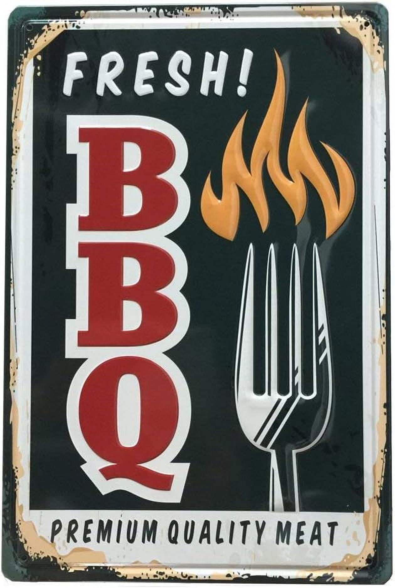 KILSPU BBQ Shack Vintage Metal Tin Sign - 4x16 Inch Retro Wall Art Decor For Bar, Kitchen, Garage