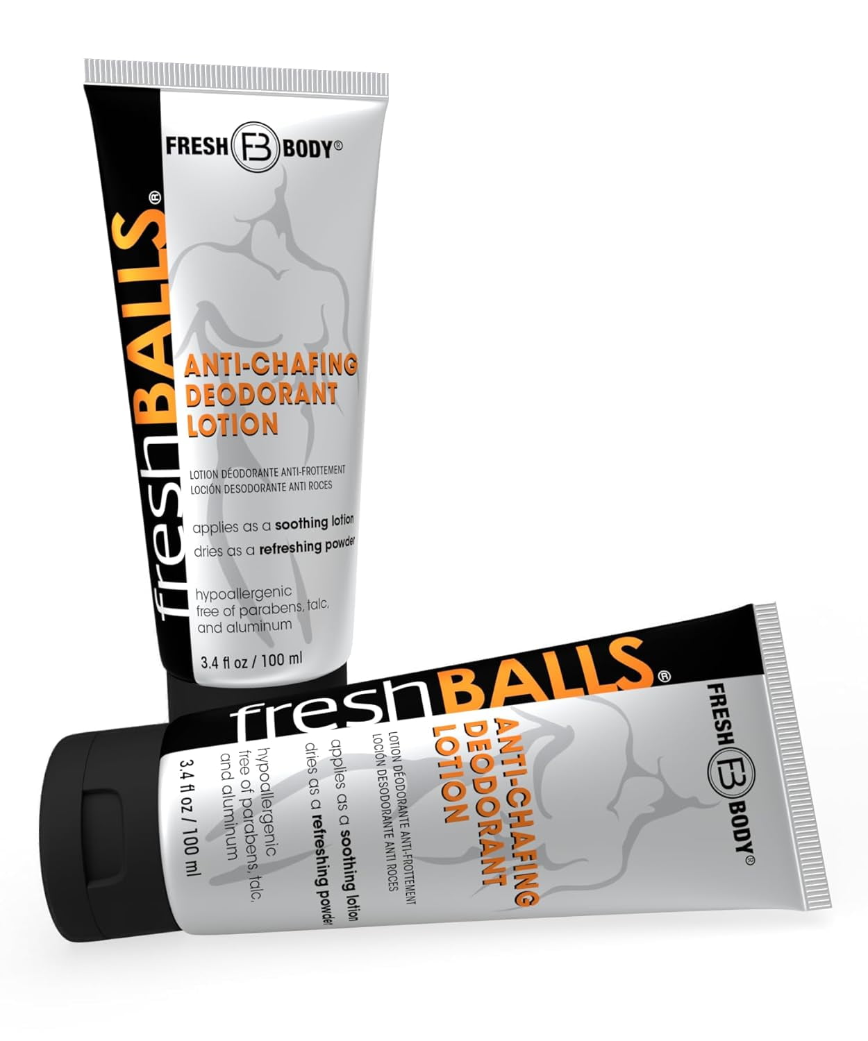 Fresh Balls Lotion, 3.4 fl oz (2 Pack) Men's Anti Chafing Cream to