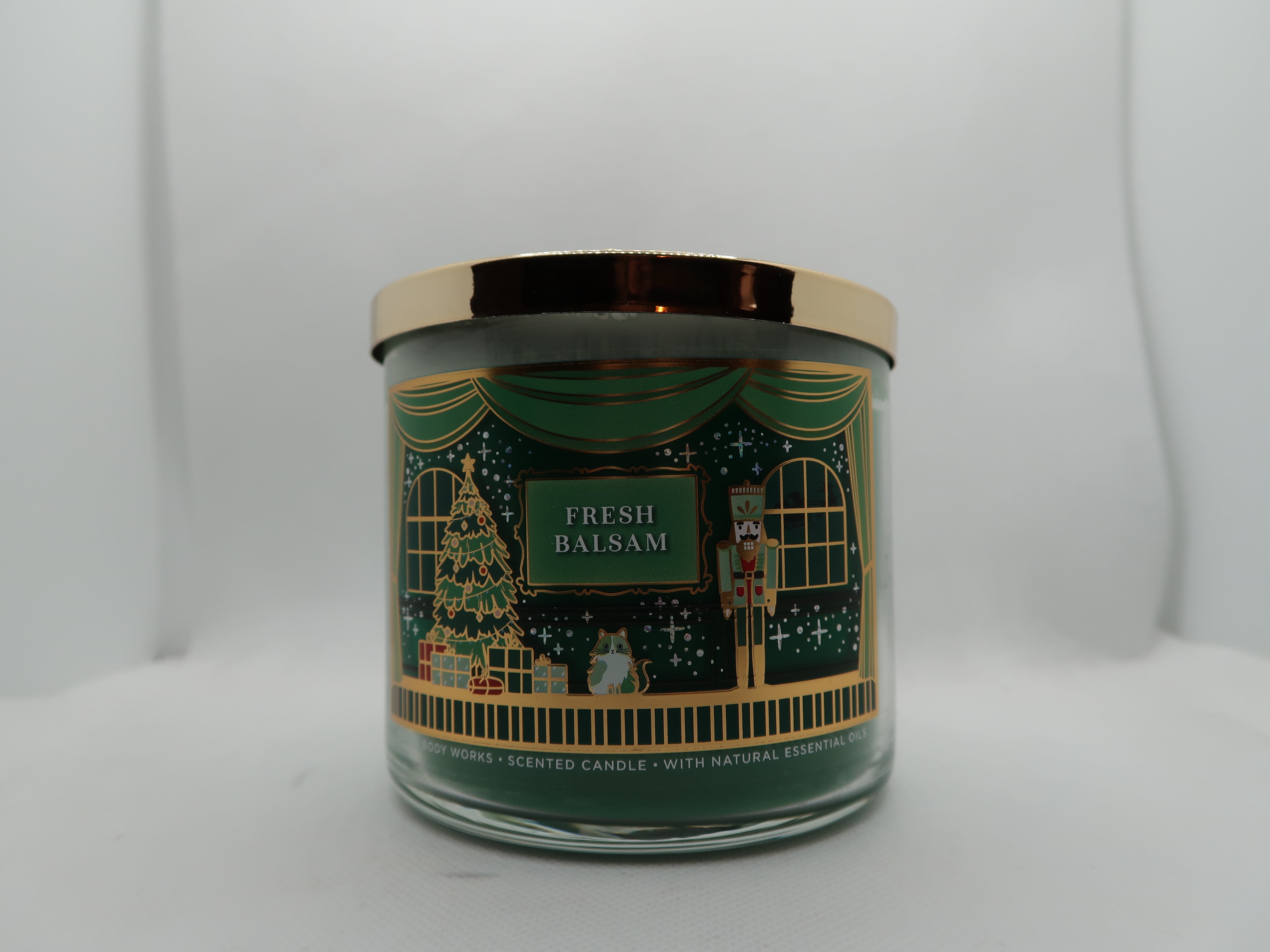 Fresh Balsam Bath Body Works, White Barn 3Wick Candle w/Essential