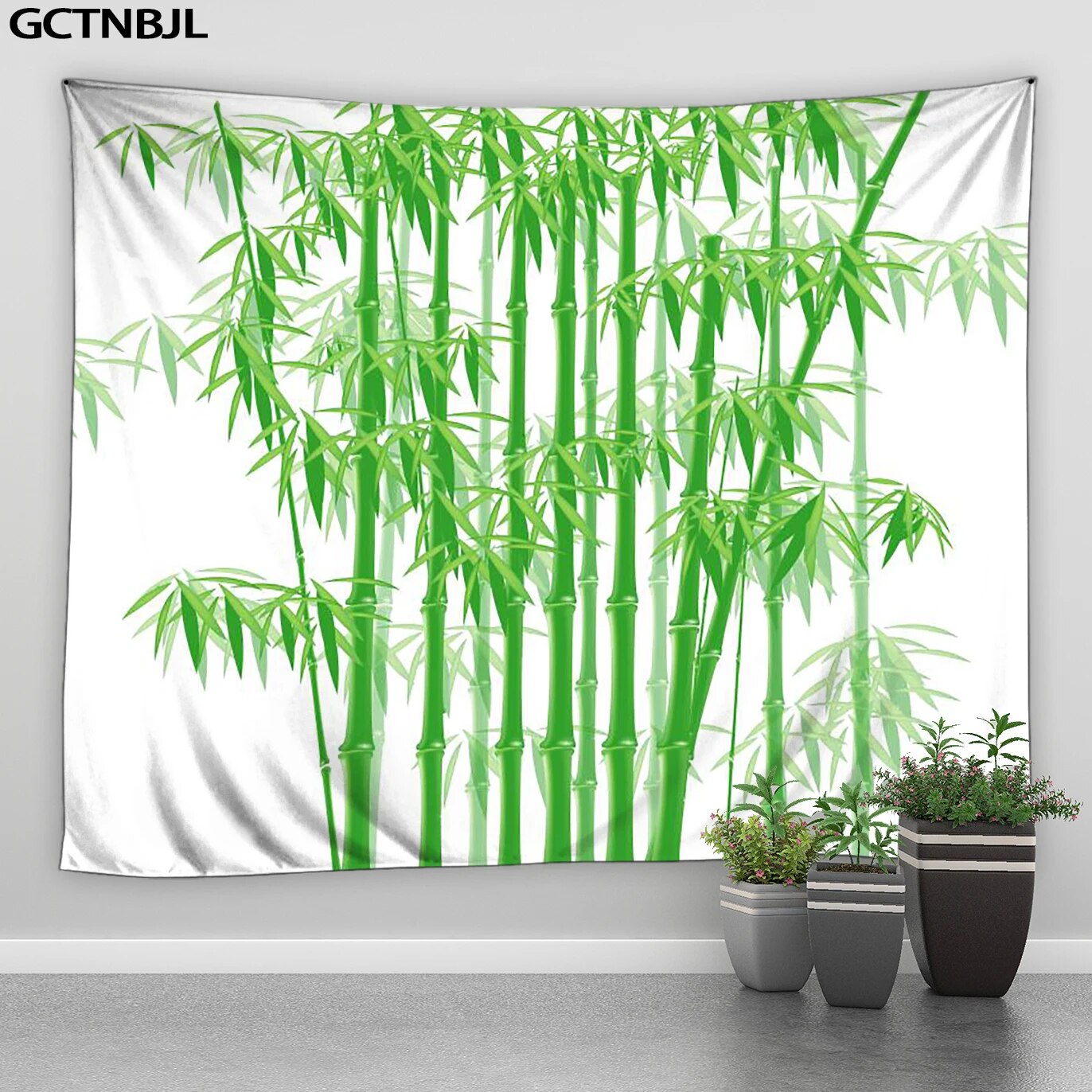 Fresh Bamboo Forest tapestry wall hanging Green Simple and Modern