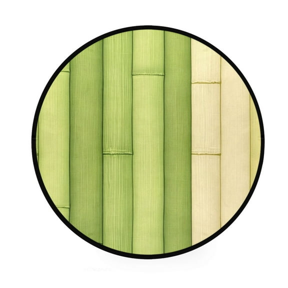 Fresh Bamboo Texture Memory Foam Bath Mat 36" Absorbent Rug with Non Slip Base and 4 Bonus Pads