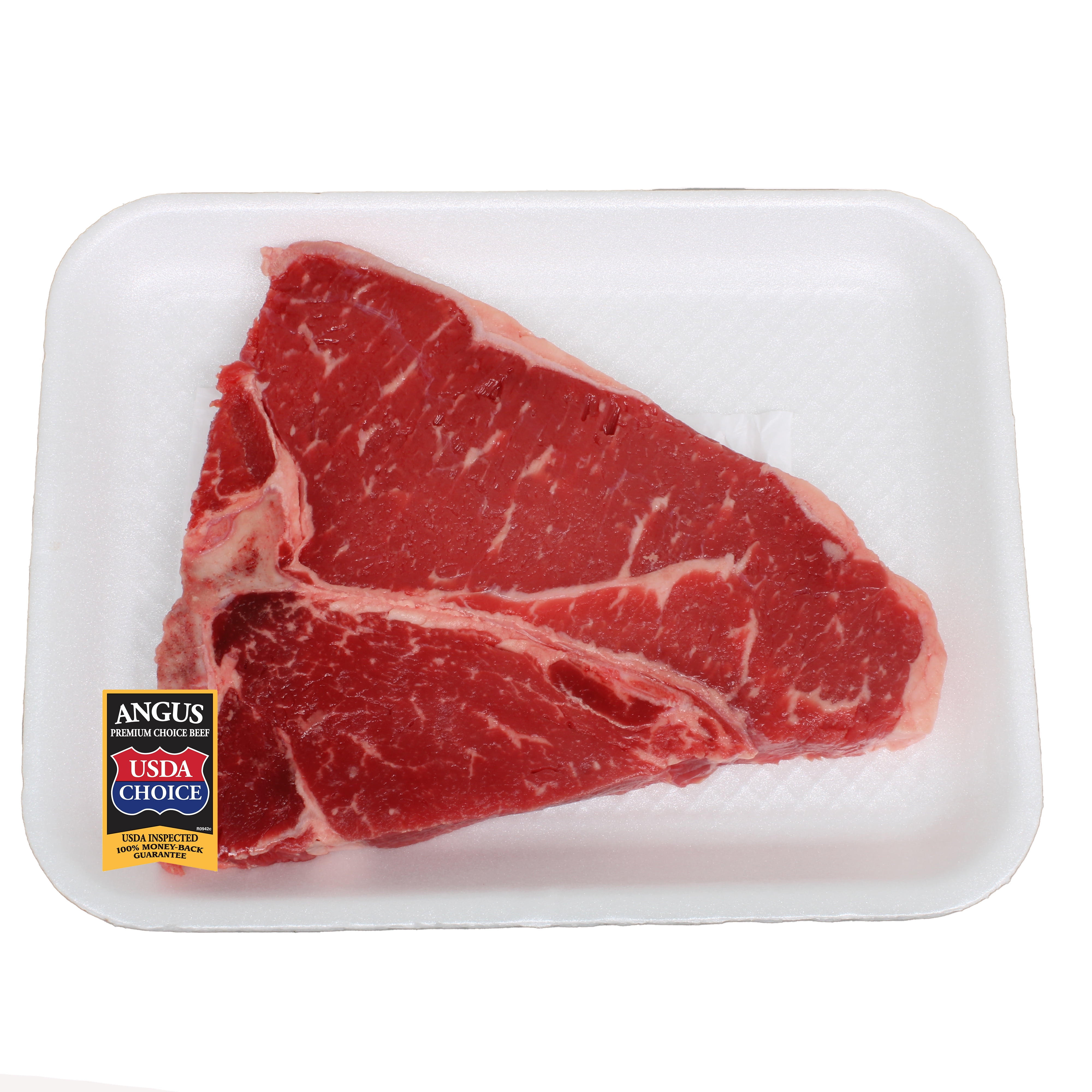 Fresh Beef, Angus Premium Choice, T bone Steak, 0.8 0.9 lb Tray