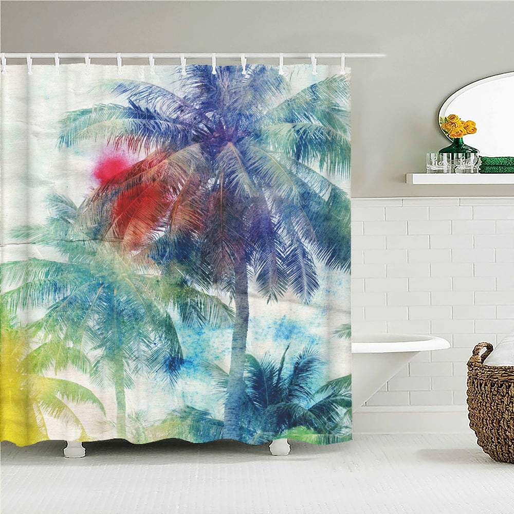 Fresh Birch Forest Tree leaves Fabric Shower Curtain Waterproof ...