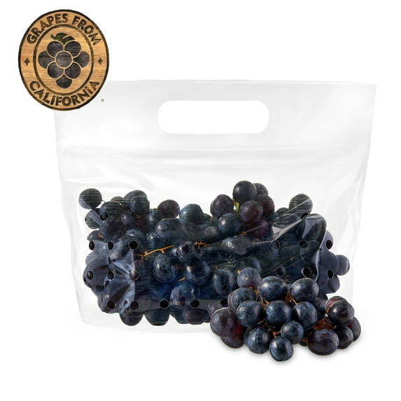 Fresh Black Seedless Grapes, Bag (2.25 lbs/Bag Est.)