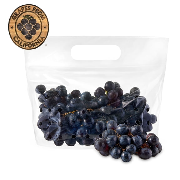 Fresh Black Seedless Grapes, From California, Bag (2.25 lbs/Bag Est.)