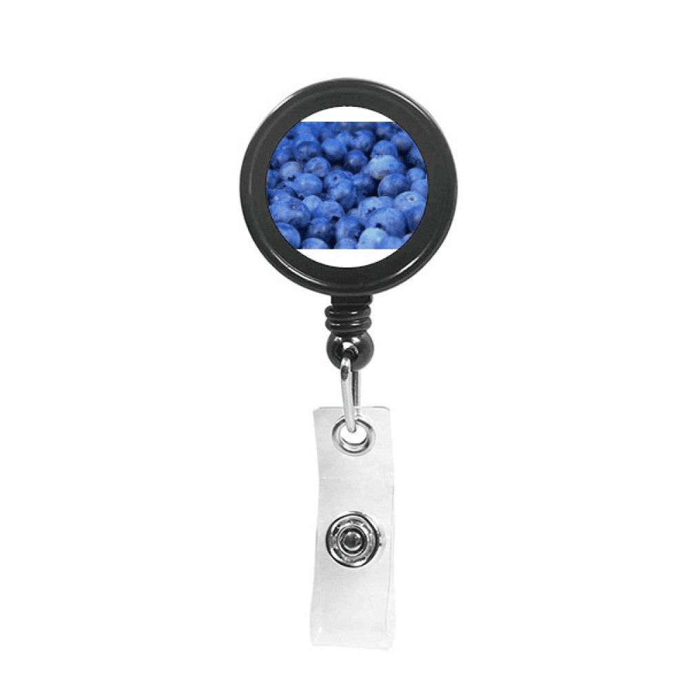 Fresh Blueberry Tropical Fruit Picture Retractable Keychain Badge Holder ID Badge