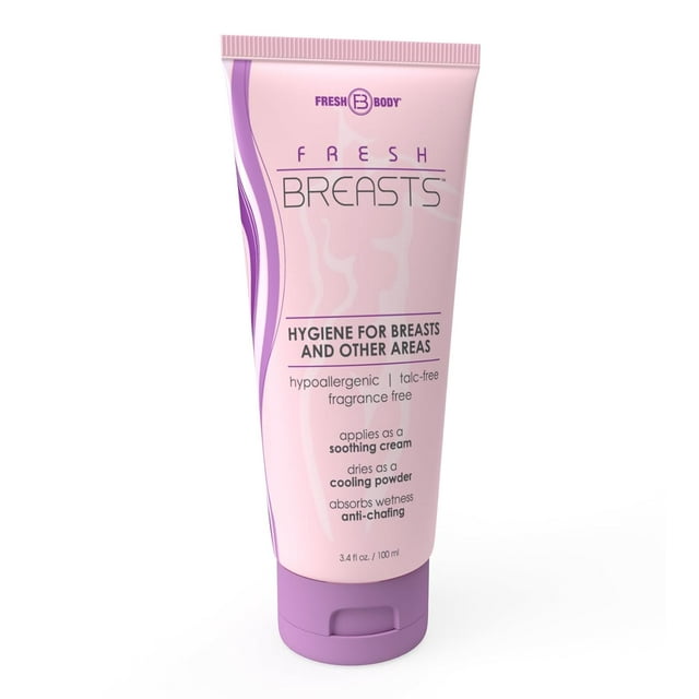 Fresh Breasts Anti Chafing Deodorant Lotion to Powder, 3.4oz Anti
