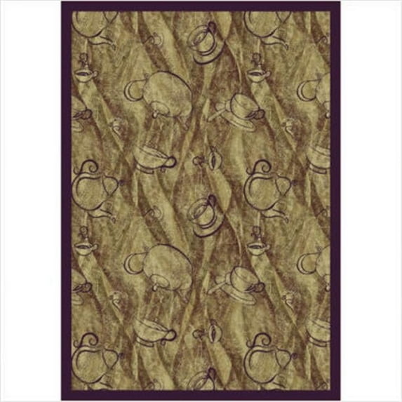 Fresh Brew Bean 5 ft.4 in. x 7 ft.8 in. WearOn Nylon Machine Tufted- Cut Pile Whimsy Rug
