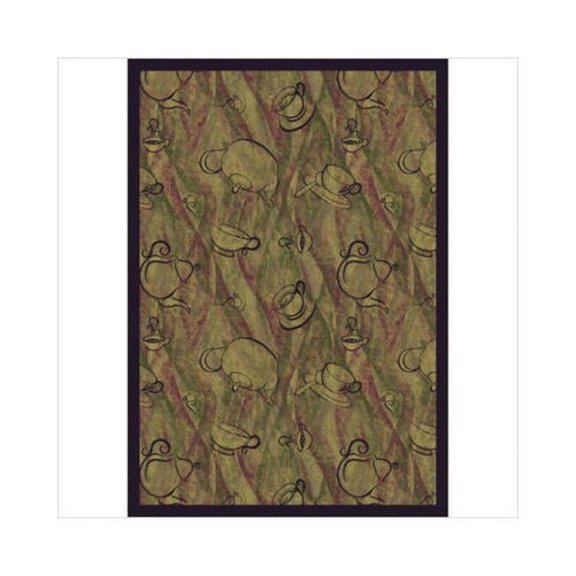 Fresh Brew Hazelnut 7 ft.8 in. x 10 ft.9 in. WearOn Nylon Machine Tufted- Cut Pile Whimsy Rug