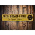 thumbnail image 1 of Fresh Brewed Coffee Novelty Sign, Metal Wall Decor - 4x18 inches, 1 of 4