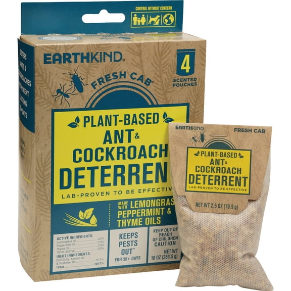 Fresh Cab Ants & Cockroaches Deterrent - Indoor Botanical Pest Control - Safe for Kids & Pets When Used as Directed - Made with Peppermint Essential Oil - 12-Pack (3)