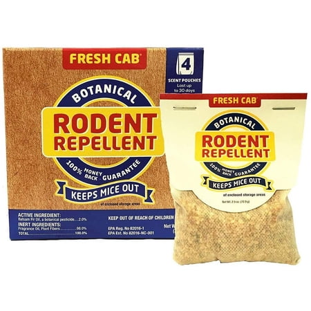 Fresh Cab Botanical Rodent Repellent 28 Scent Pouches - EPA Registered, Keeps Mice Out