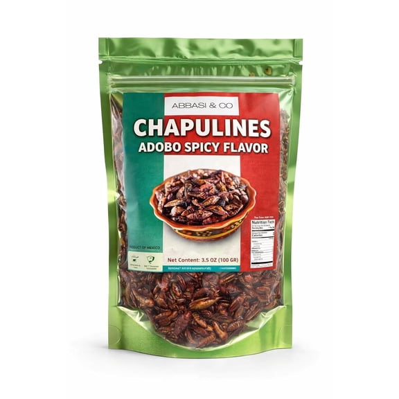 Fresh Chapulines Sabor Natural From Oaxaca 3.5oz (100gr) | All Natural Toasted Grasshoppers With Lime, Sea Salt and Garlic | Always Fresh (Not Dehydrated) Delicious, Impo
