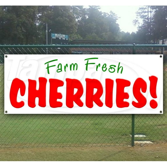 Fresh Cherries 13 oz Vinyl Banner With Metal Grommets