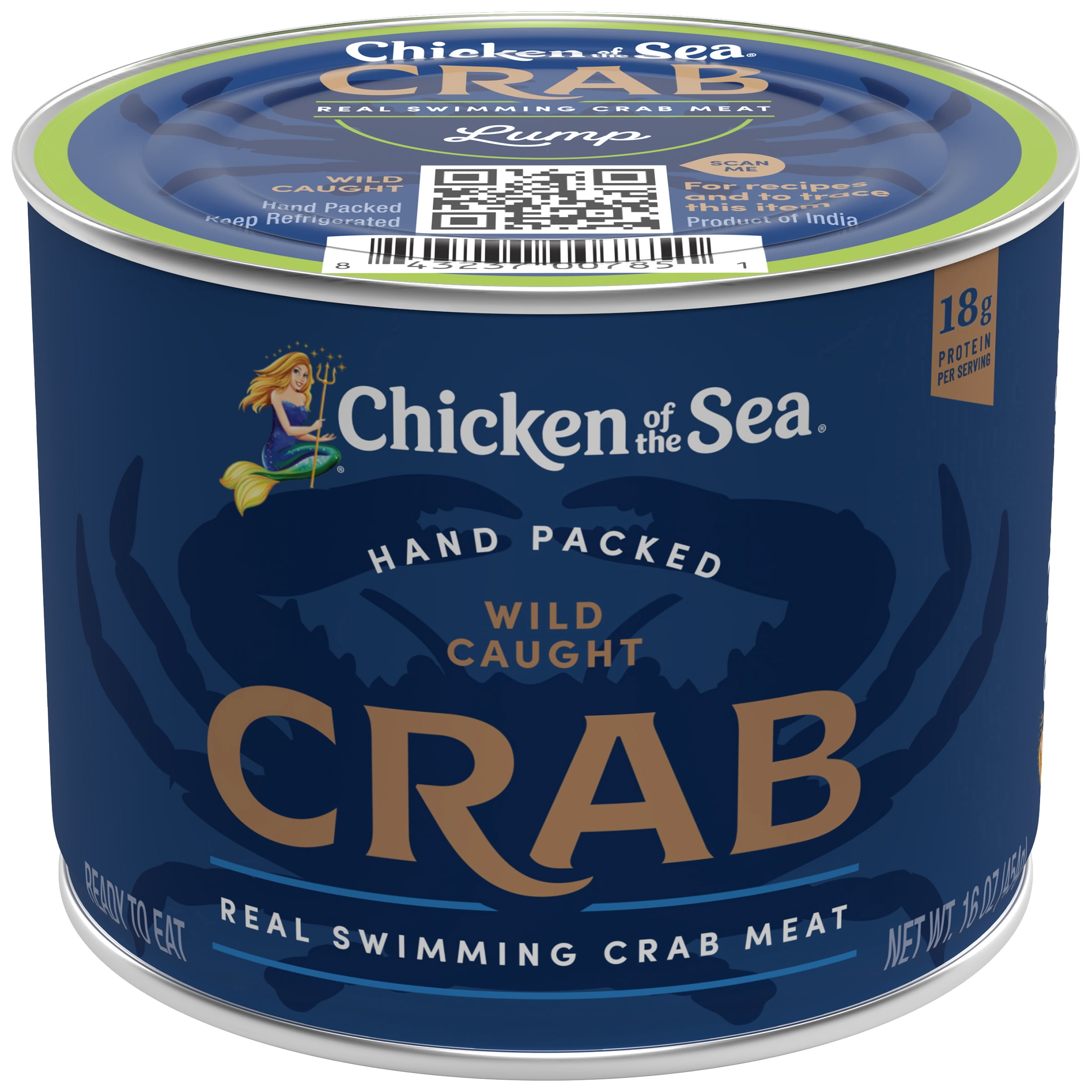 Chicken of the Sea Premium Lump Crab Meat, 16oz Can, Wild Caught