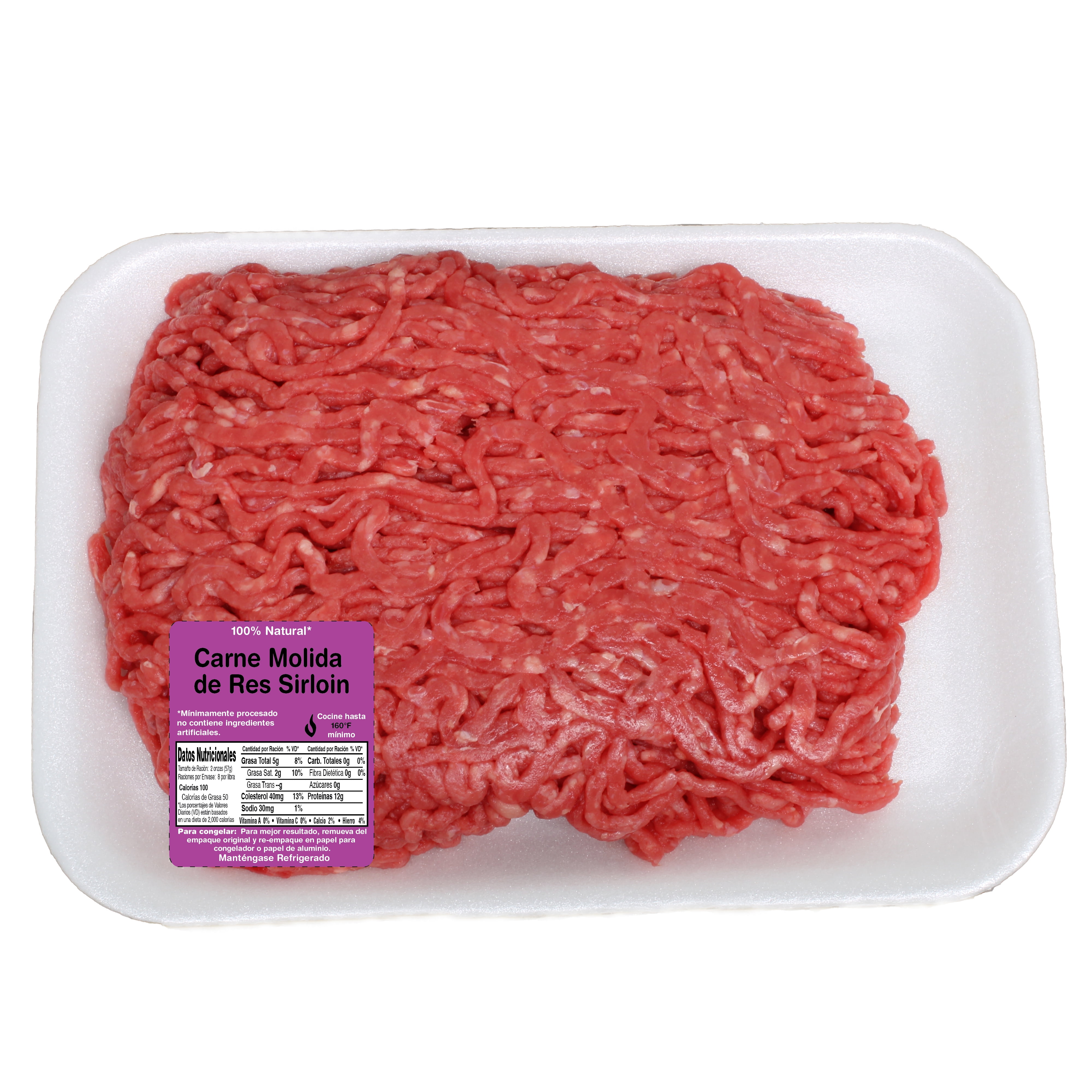 Fresh Choice Ground Sirloin Beef, Source of Protein, No GMO, 0.91.3 lb Tray