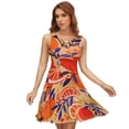 thumbnail image 1 of Fresh Citrus Orange Dress Summer Street Style Dresses Female Sleeveless Printed Sundress, 1 of 7