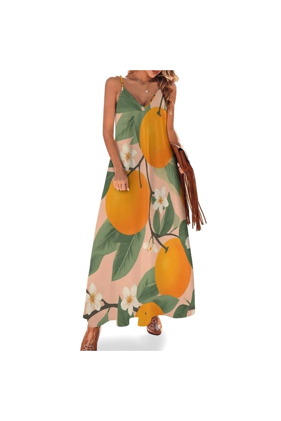 Fresh Citrus Sleeveless Dress Dresses Women Summer Women's Summer Clothing