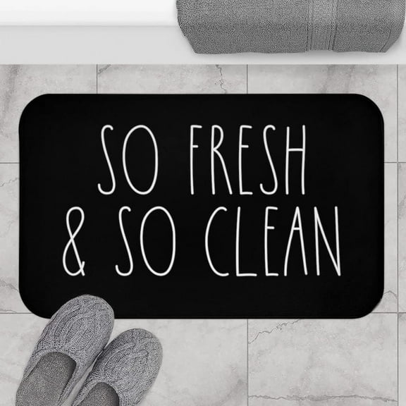 So Fresh & So Clean Home Rae Dunn Bath Mat Indoor Doormat Bath Rugs Non Slip, Washable Cover Floor Rug Absorbent Carpets Floor Mat Home Decor Best Home 16 * 24in