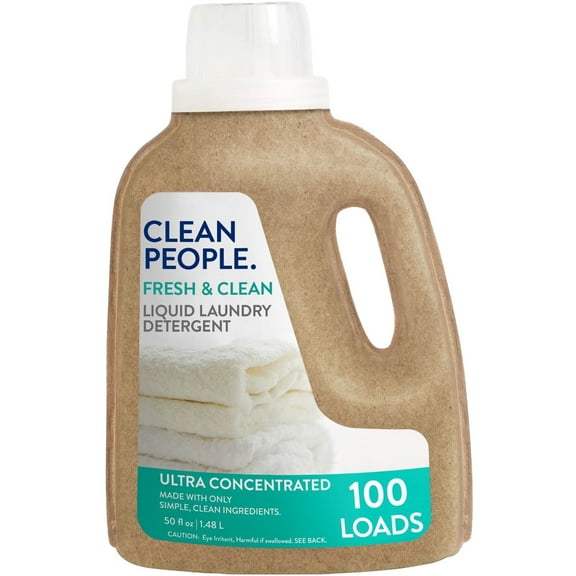 Clean People Liquid Laundry Detergent, Safer Ingredients, Fresh Scent, 100 Load (1-Pack)