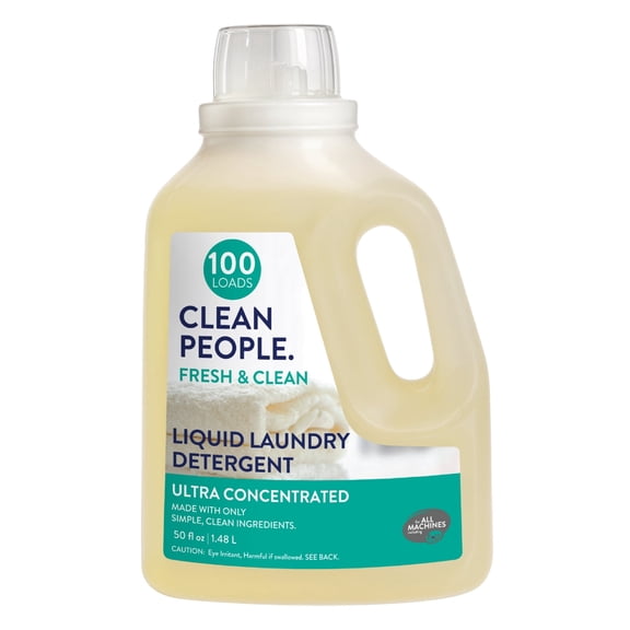 Clean People Liquid Laundry Detergent, Safer Ingredients, Fresh Scent, 100 Load (1-Pack)