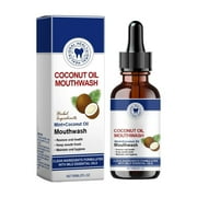 Fresh CocoMint Oil Pulling Mouthwash for Complete Oral Hygiene Happy Teeth Gums Fresh Breath Alcohol-Free 2 oz