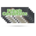 thumbnail image 1 of Fresh Coconuts Vinyl Decal 5 Pack of 12 Inch x 5 Inch Weatherproof Heavy-Duty Adhesive Backing | Tropical Fruits, Refreshing Drinks, Farmer’s Markets | Made in USA, 1 of 6