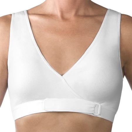 Fresh Comfort Easy-open Velcro Front Closure Bra #1009, Medium, White