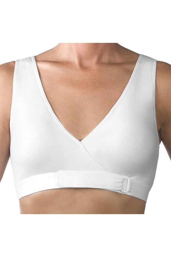 Easy-open Velcro Front Closure Bra #1009, Medium, White