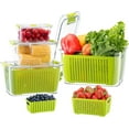 thumbnail image 1 of Fresh Container, 3PACK Produce Saver Container BPA Free Fridge Organizer for Vegetable Fruit and Salad Partitioned Food Storage Container with Vents Stay Fresh Containers Not Dishwashers Safe, 1 of 13