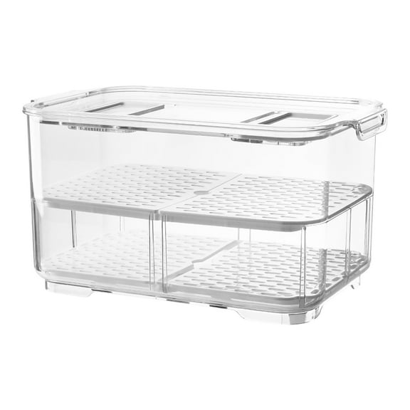Fresh Container Organizer, Bins Baskets for Refrigerator Food Storage, Plastic Kitchen Storage Containers with Lids for Leftovers