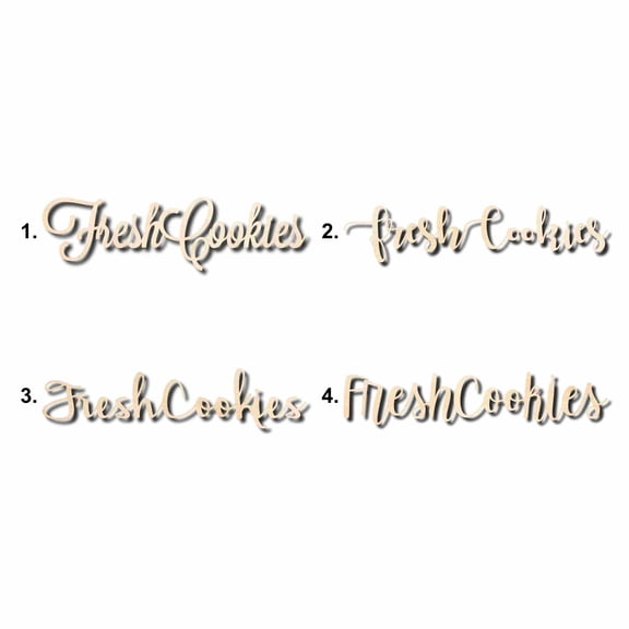 Fresh Cookies Sign Unfinished Wood Cutout Home Decor DIY Option 1- 12" Wide / 1/4"