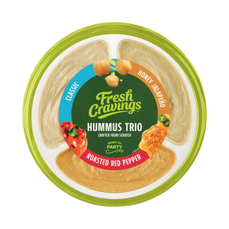 Fresh Cravings Plant-Based Chickpeas Hummus Trio Dip, 18 oz