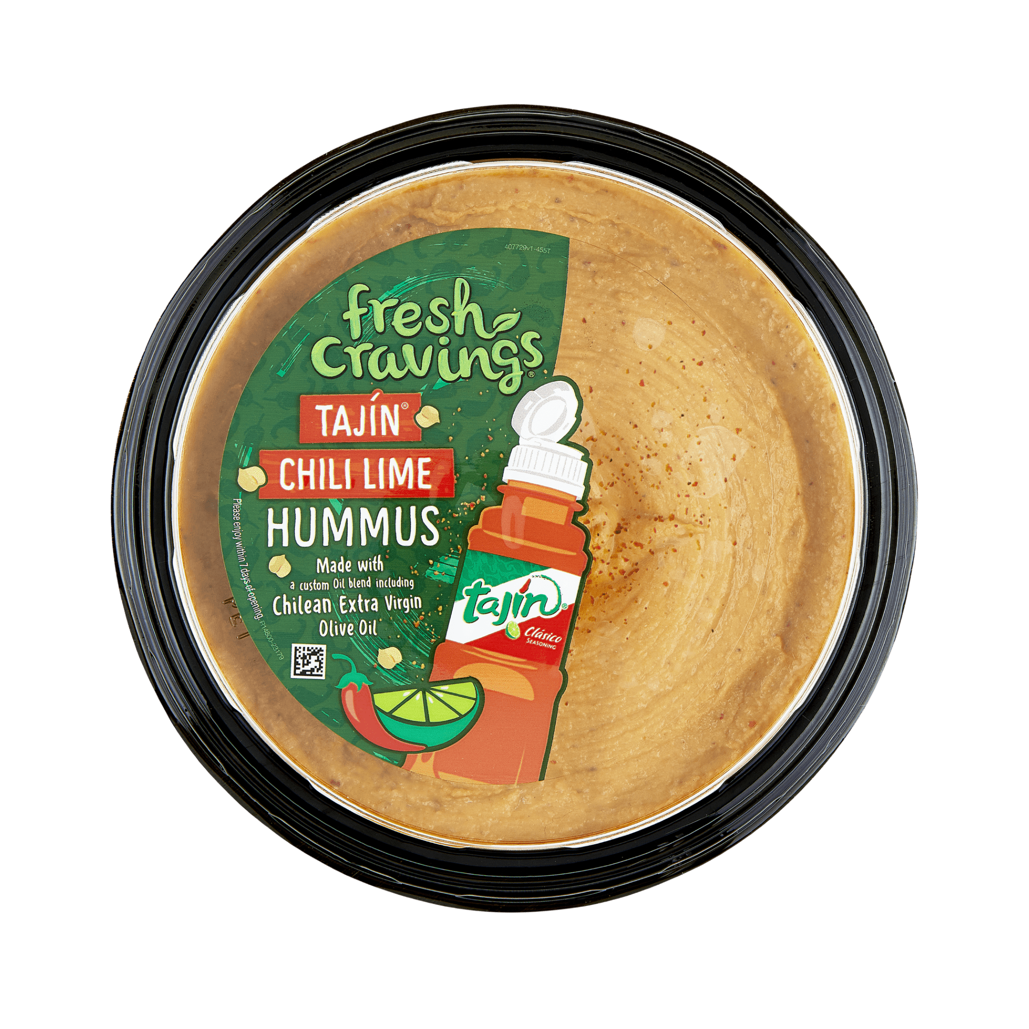 Fresh Cravings Tajin Hummus, 10oz. Plastic Tub, GlutenFree, 2 Tbsp