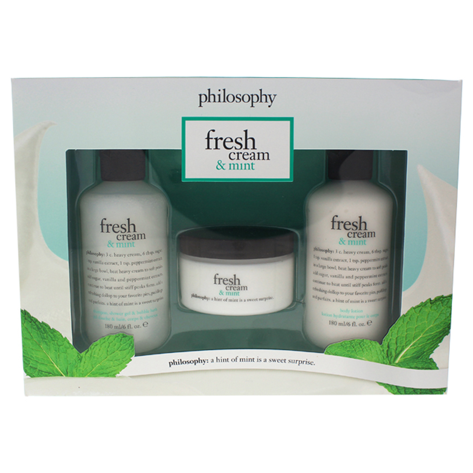 Fresh Cream and Mint Trio by Philosophy for Women 3 Pc 6oz Shampoo
